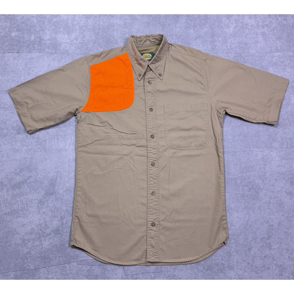 Cabelas Shirt Mens S Canvas Shooting Shirt Blaze Orange Utility Vented Hunting